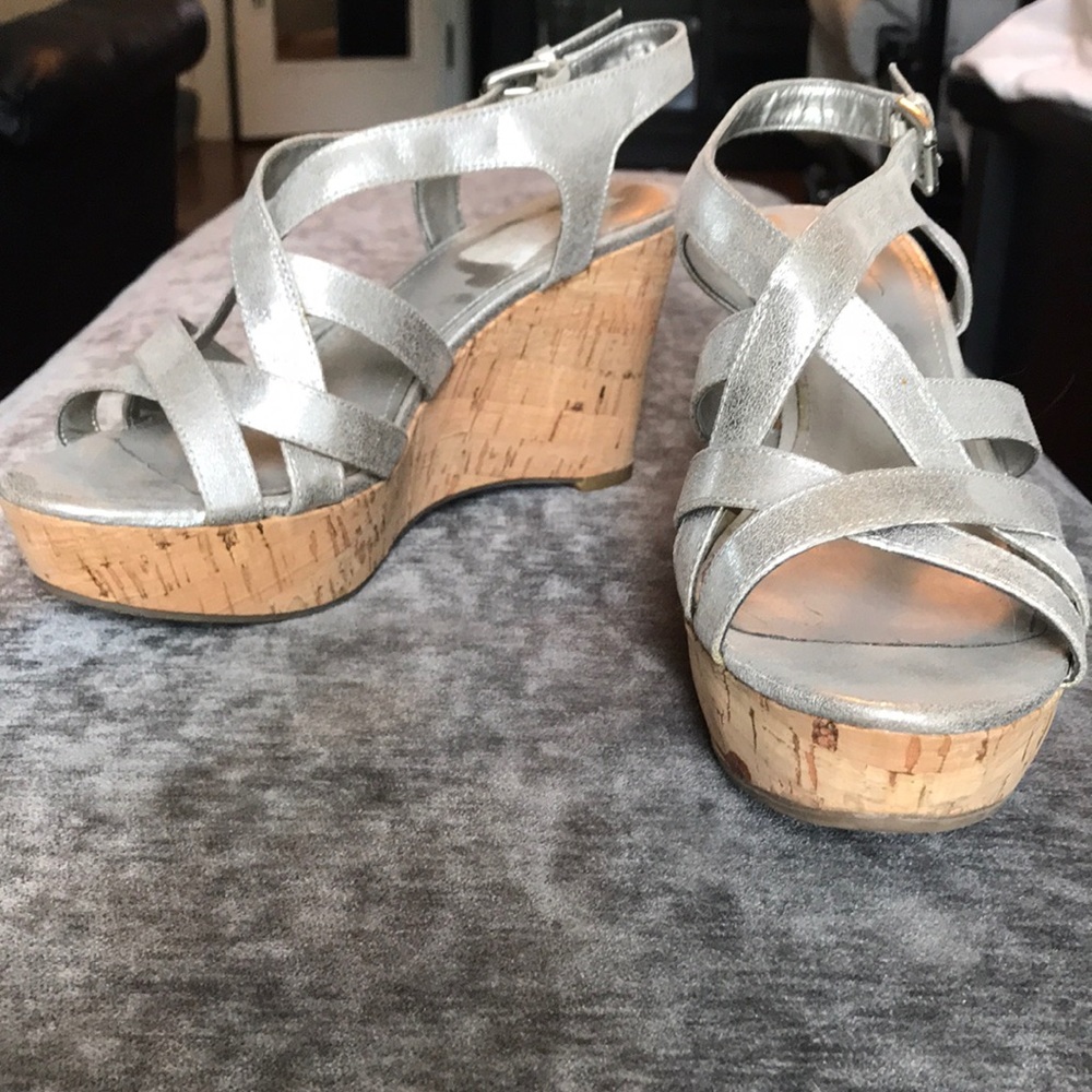 Marc Fisher Silver Wedges